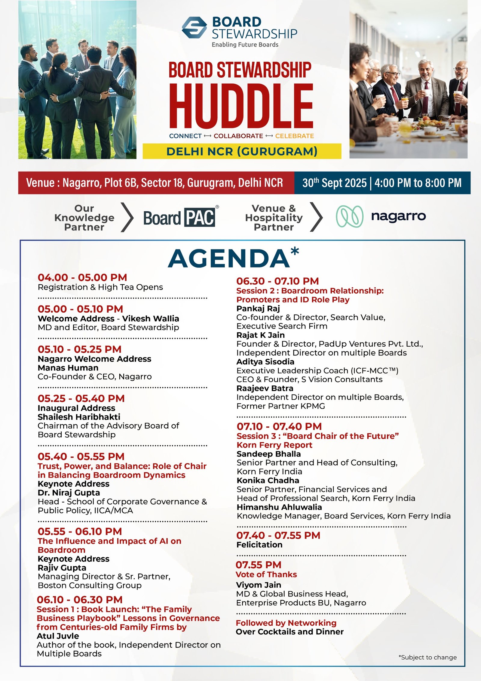Delhi Huddle Agenda