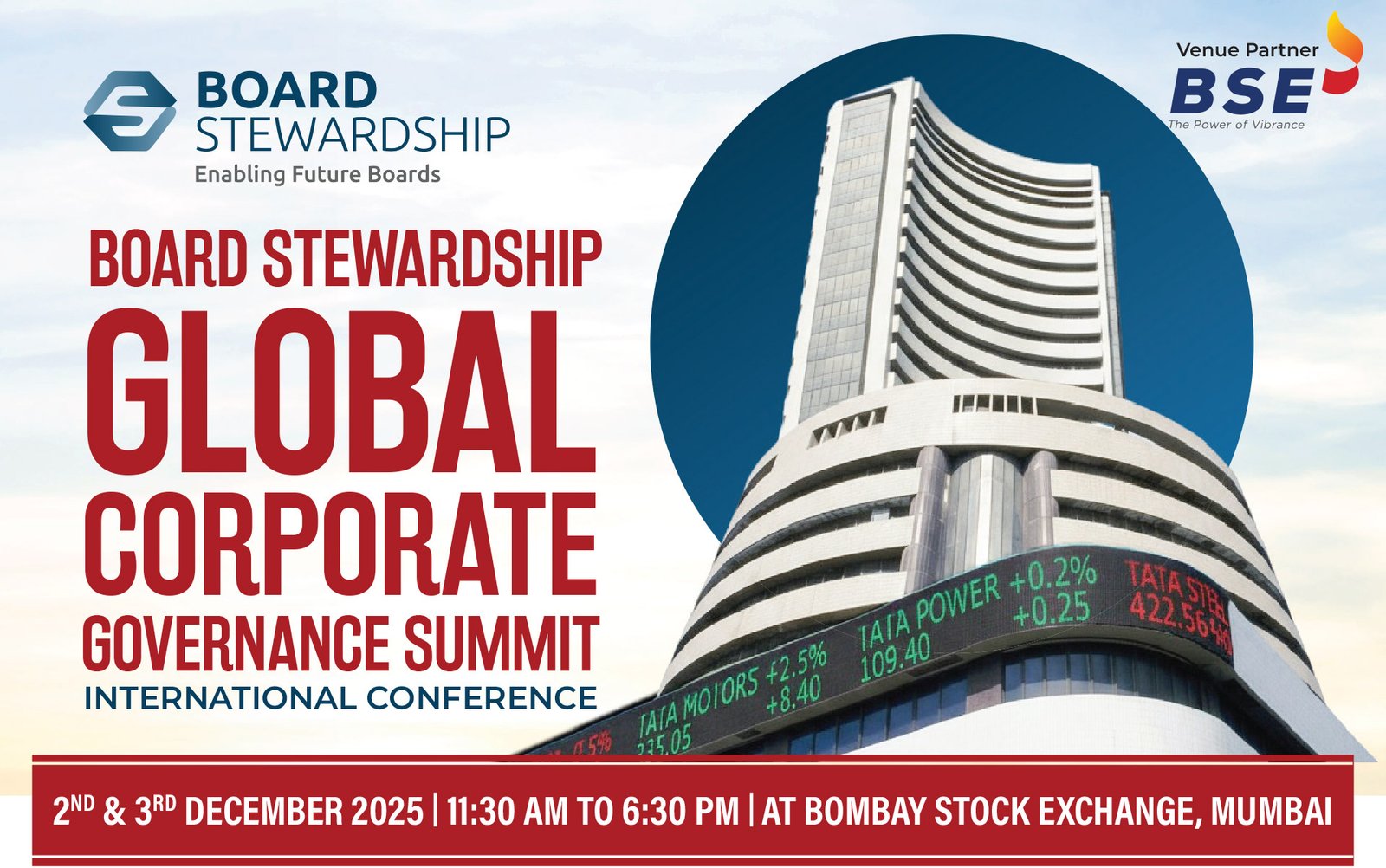 Board Stewardship Global Corporate Governance Summit, BSE, Mumbai