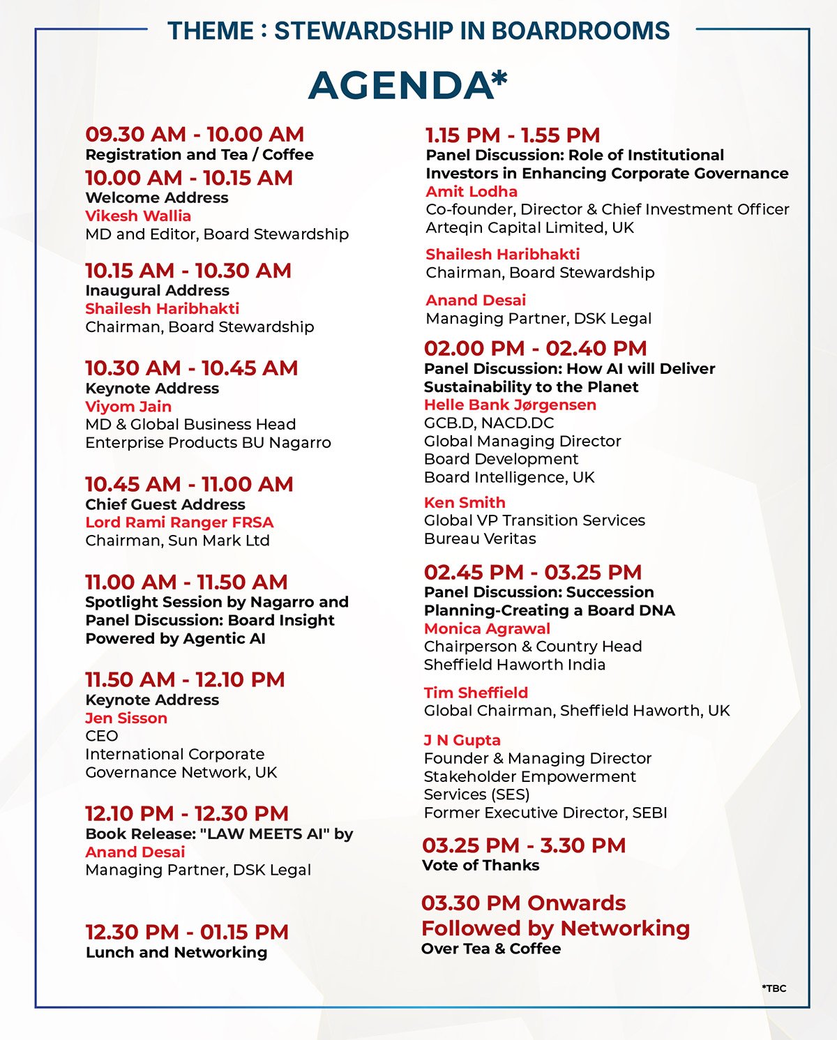 London Huddle Agenda